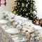 Glitzhome® 6ft. Pre-Lit Flocked Pine & White Poinsettia Christmas Garlands with Timers, 2ct.